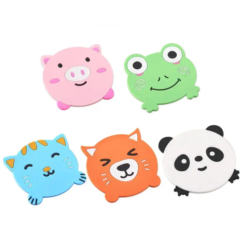 

Silicone Coaster Waterproof Heat Insulation Non-Slip Handmade Cup Mat Cute Animal Shape Milk Coffee Water Coaster Home Kitchen