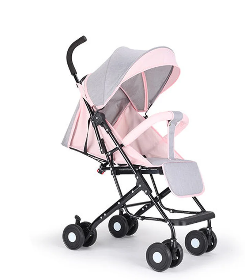 Baby Stroller Can Sit Reclining Ultra Light Portable Folding Infant Umbrella Four Wheel Children Pocket Trolley Bearing