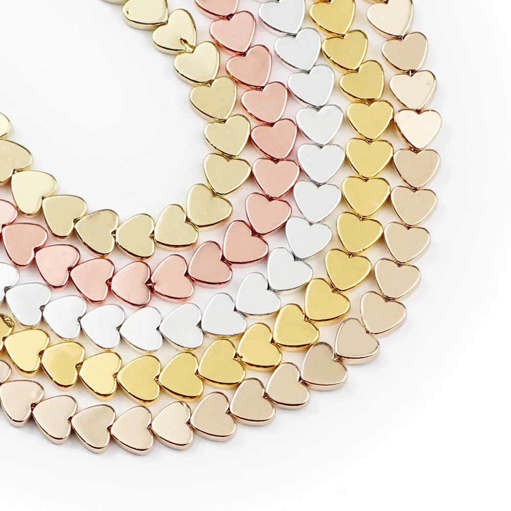 YHBZRET Love heart Gold Silvers гематит магнетит натуральный камень 6 мм разделительные бусины
