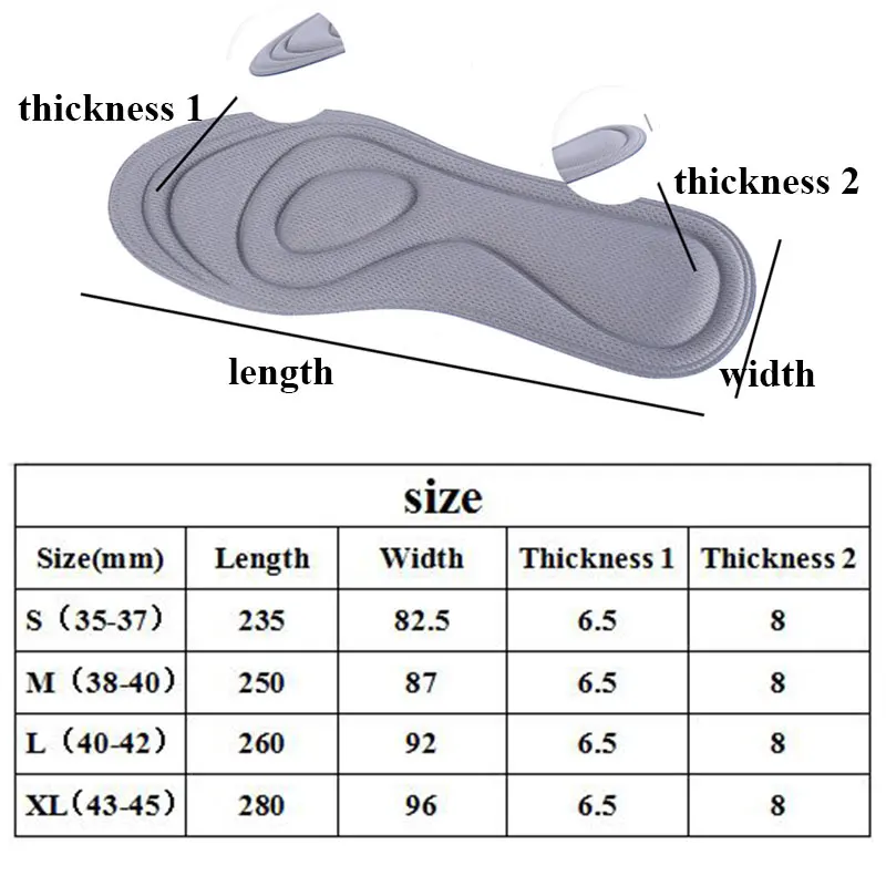 4D Memory Foam Orthopedic Insoles Soft Massage Insoles Shock-Absorbing Sports Insoles Unisex Flat Feet Arch Support Shoes Pad