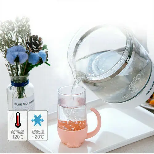 Стеклянная чашка с фильтром в виде кошки и рыбы | Дом сад