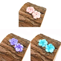 3 pcspack of natural shell flower colorful loose beads 3d petal pendant crafts diy jewelry necklace beads making wholesale 14mm