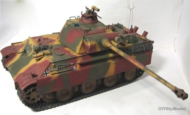 DIYMyModeI-tanque mediano de Pantera, KIT de modelo de papel artesanal, rompecabezas de juguete hecho a mano, regalo, accesorios de pel&iacute;culas-5