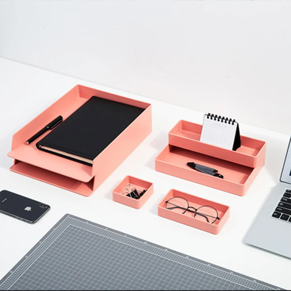 

NUSIGN Multifunction Desktop Office Storage Box Cabinet Simple Bookshelf Multi-layer File Basket Combination Storage School Use