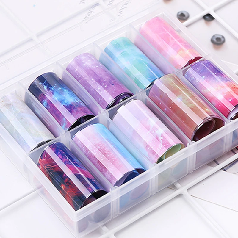 10 шт./компл. наклейки из фольги для ногтей цветок бабочка кружева Водные Наклейки