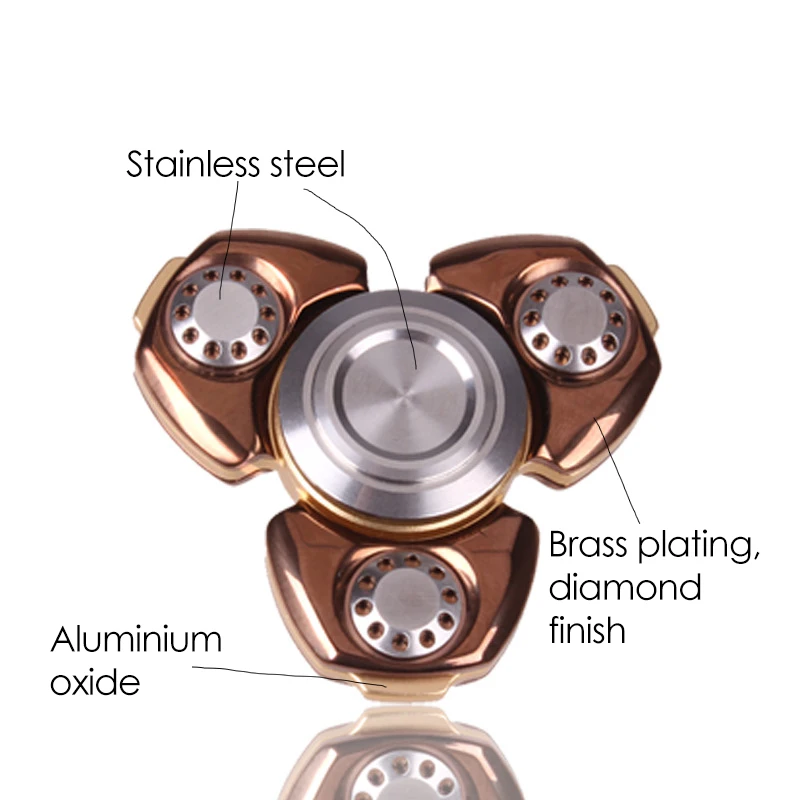Ручной Спиннер из оксида алюминия, нержавеющая сталь, латунное покрытие, алмазная полировка, 606 бесшумный подшипник, фиджет-гироскоп от AliExpress RU&CIS NEW