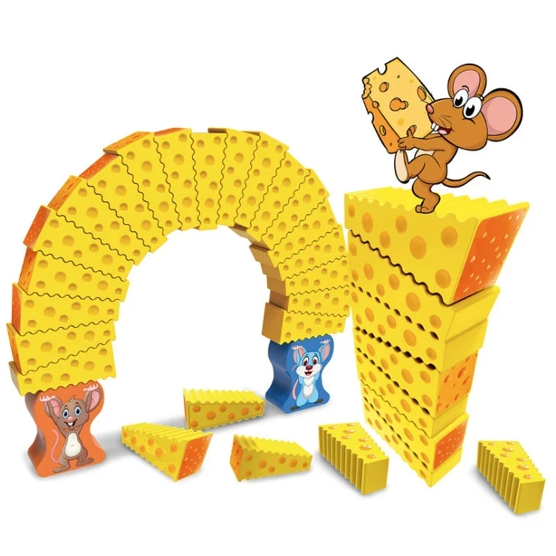 

Cheese Stack Cake Tower Falling Toy Crazy Mouse Cake Jenga Children's Puzzle Board Game the Best Gift for Kid game