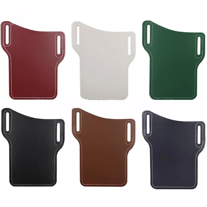 

2021 Men Cellphone Loop Holster Case Belt Waist Bag Props Leather Purse Phone Wallet Male Bum Belt Bag