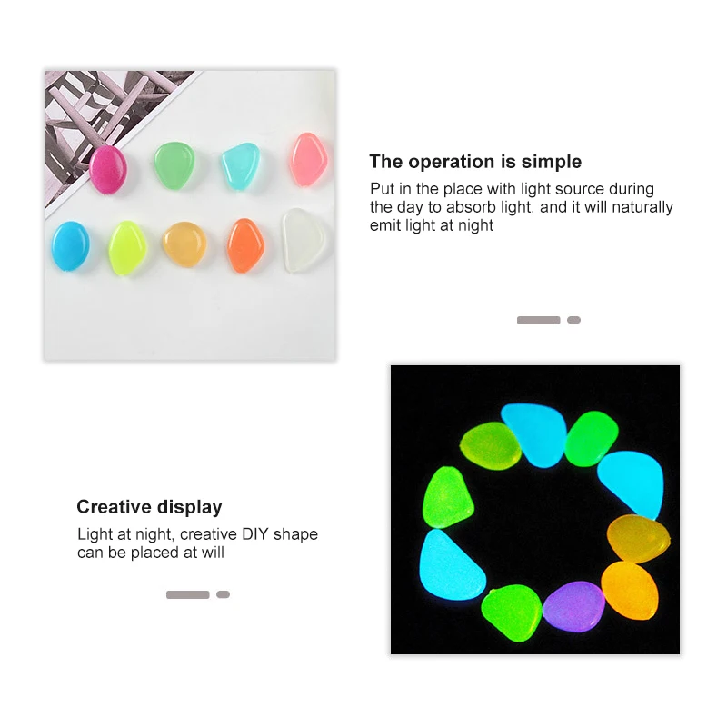 

50pcs Luminous Stones Glow In The Dark Garden Pebbles Glow Stones Rocks For Walkways Garden Path Patio Lawn Garden Yard Decor