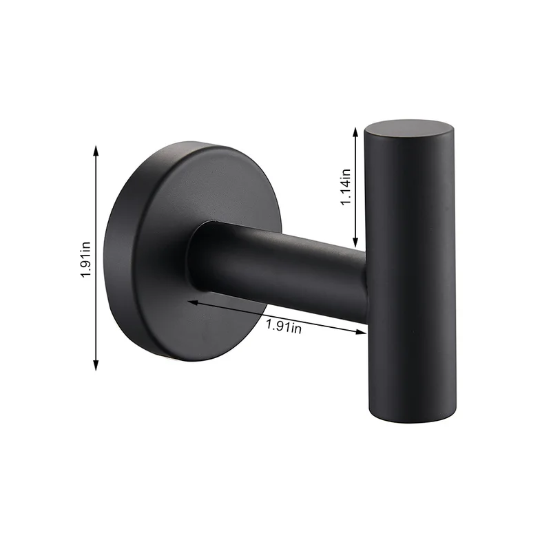 

Black Stainless Steel Bathroom Towel Hook Wall Mount Coat Hat Door Hook Single Hanger Bathroom Hardware Accessories