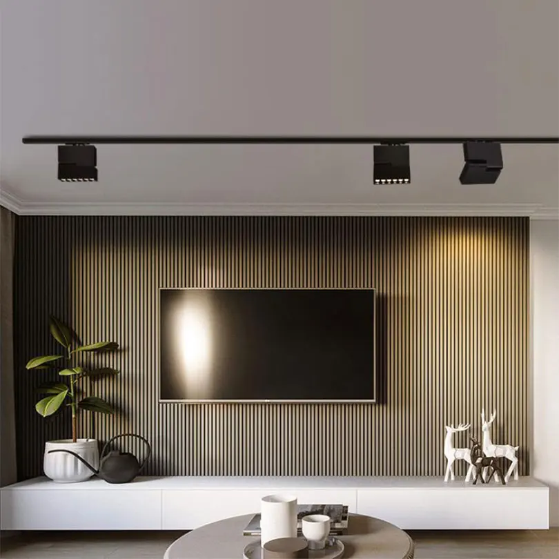 

Lampara de techo LED de 20W, 12W, 6W, faro LED regulable, 2 cables, iluminacion LED sobre riel, para ropa de casa