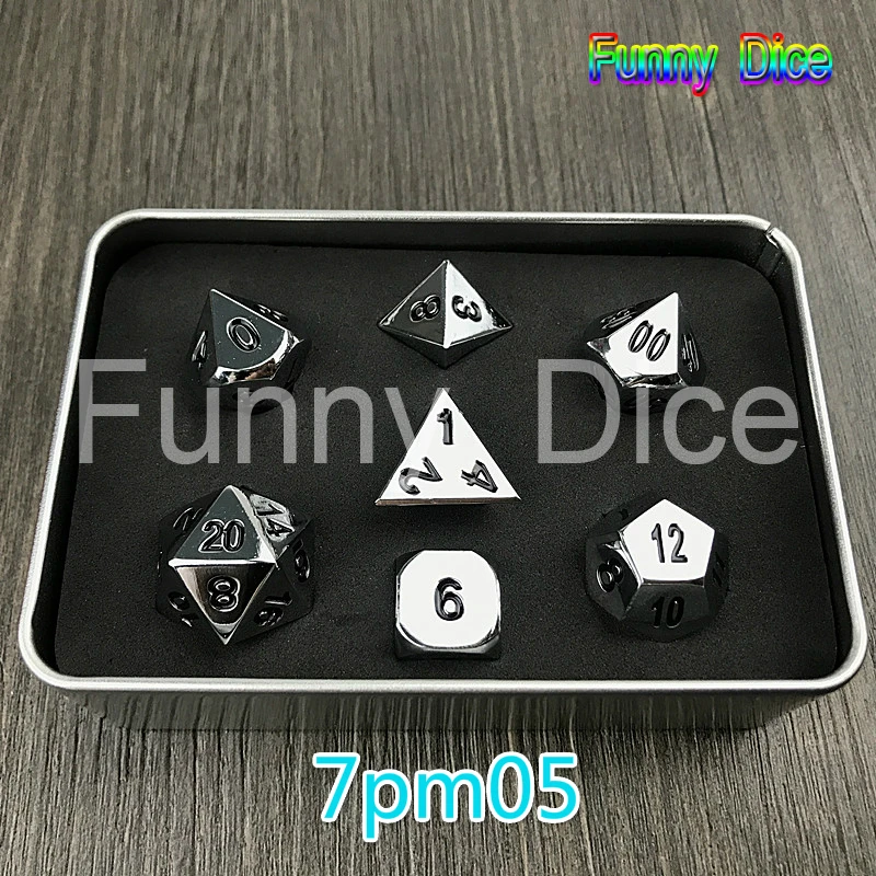 7 шт./компл. металлическая фотография для D4 D6 D8 D10 D12 D20 Side Digital Funny dnd настольная игра