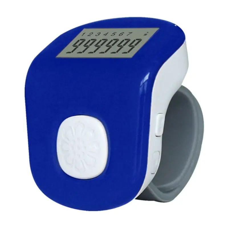 

F2TB Rechargeable 7-Channel 6-Digit Finger Prayer Counter LCD Silicone Tally Counter