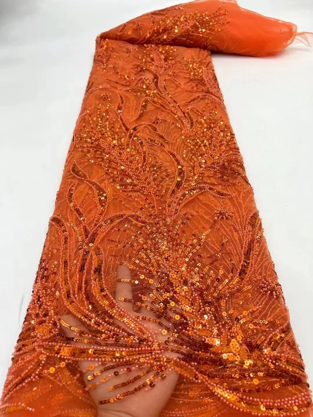 

Вышивка ZH-996661 с бисером кружева высокого качества Африканский французский Тюль Блестки кружевная ткань Вечерние