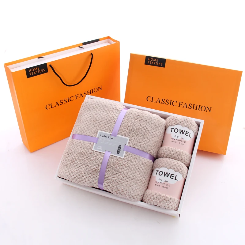 

Soft Cotton Towel Quick Drying Gift Set Wedding Microfiber Gym Luxury Spa Face Hand Towel Bathroom Handdoeken Home Textile DG50T