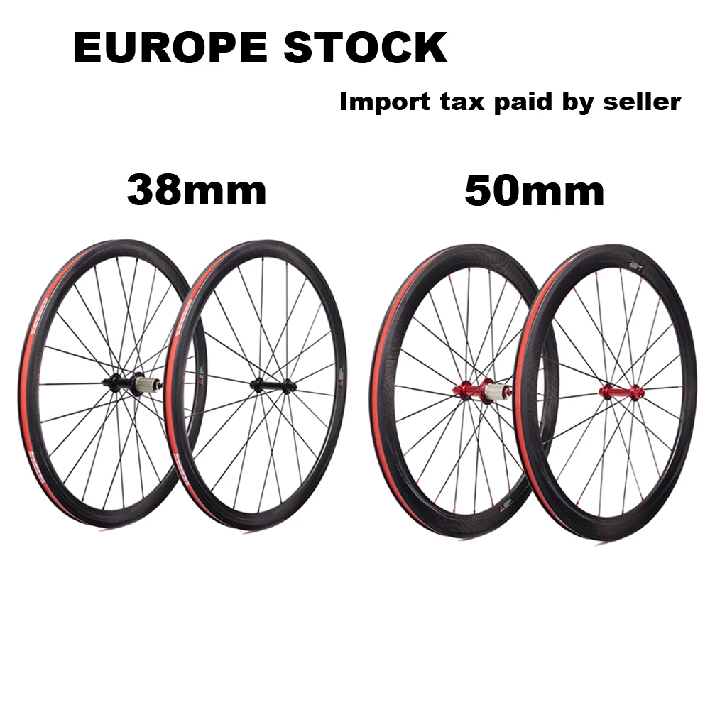 Ульсветильник Углеродные колеса для дорожного велосипеда 700C 38 мм 50 беструбчатые