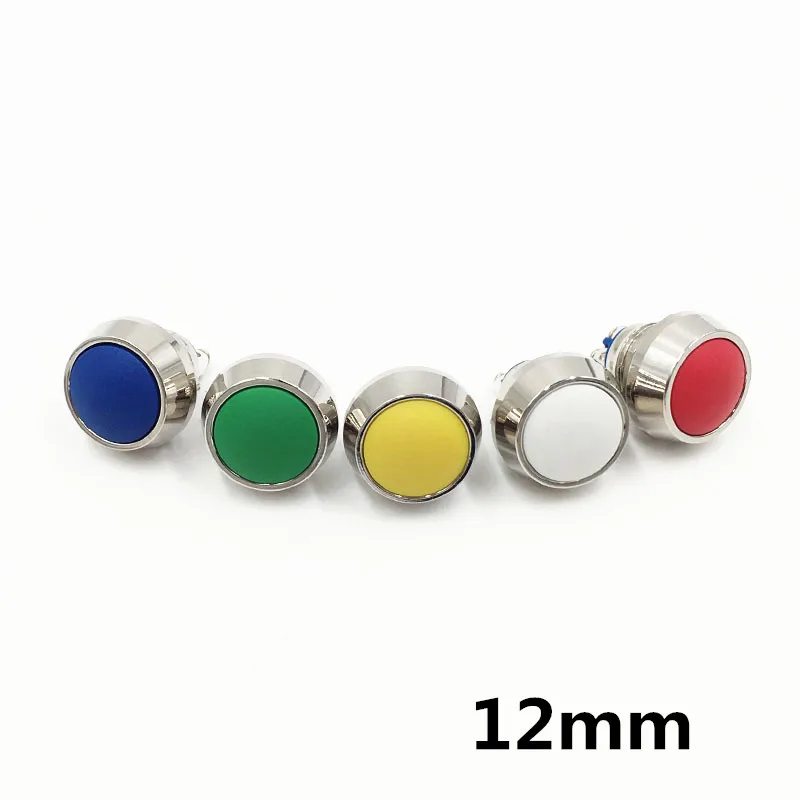 

10 шт. 12 мм Мгновенный кнопочный переключатель цветные переключатели сферическая металлическая модификация автомобиля звонок рожок перекл...