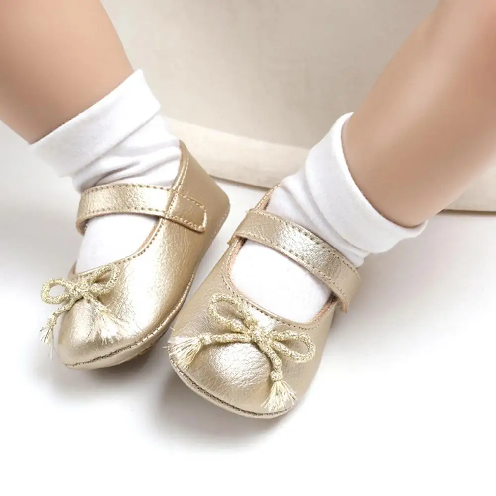 

Summer Baby Girls Princess Shoes Infant Girl Anti-Slip First Walkers Toddler Kids Soft Soled PU Leather Bow Shoes