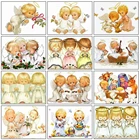 Алмазная 5D картина сделай сам с ангелом, мультяшная Алмазная вышивка, распродажа, мозаика, картина стразы, Детская благотворительность, искусство, украшение для дома