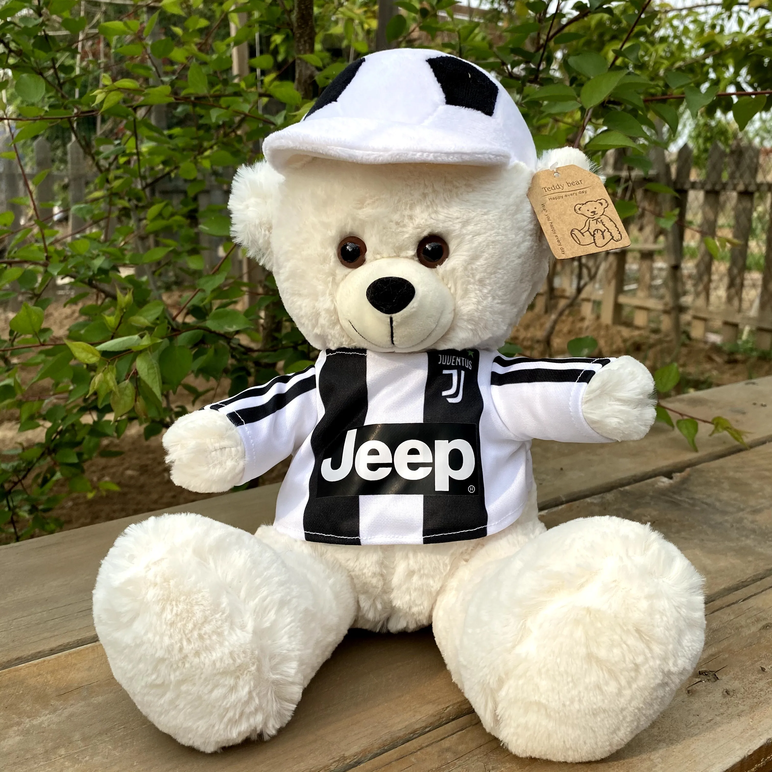 

35cm White Football Cap Teddy Bear Stuffed Plush Toy, Doll Kids Baby Toy Boy & Girl Brithday Gift