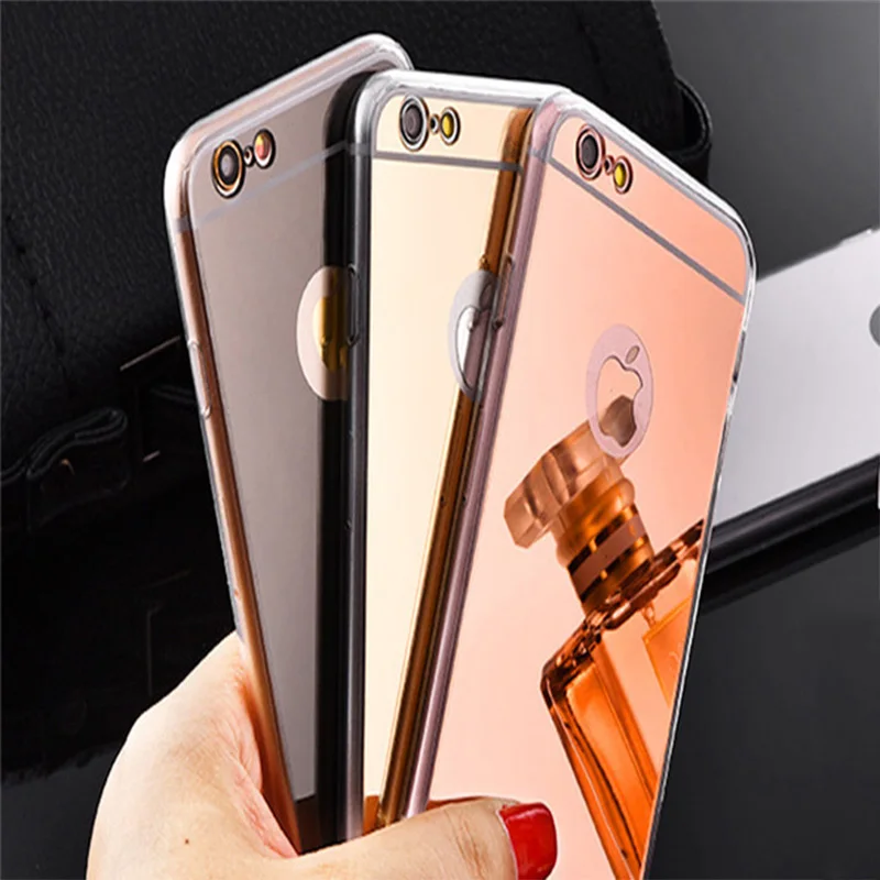 Роскошный зеркальный чехол из ТПУ для iPhone XS Max XR X 10 8 Plus противоударный защитный