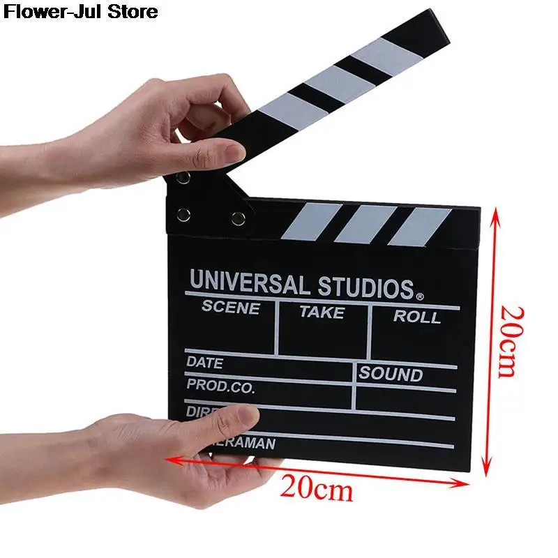 1PC Director Video Acrylic Clapboard Dry Erase TV Film Movie Clapper Board Slate with Color Sticks 20x20cm