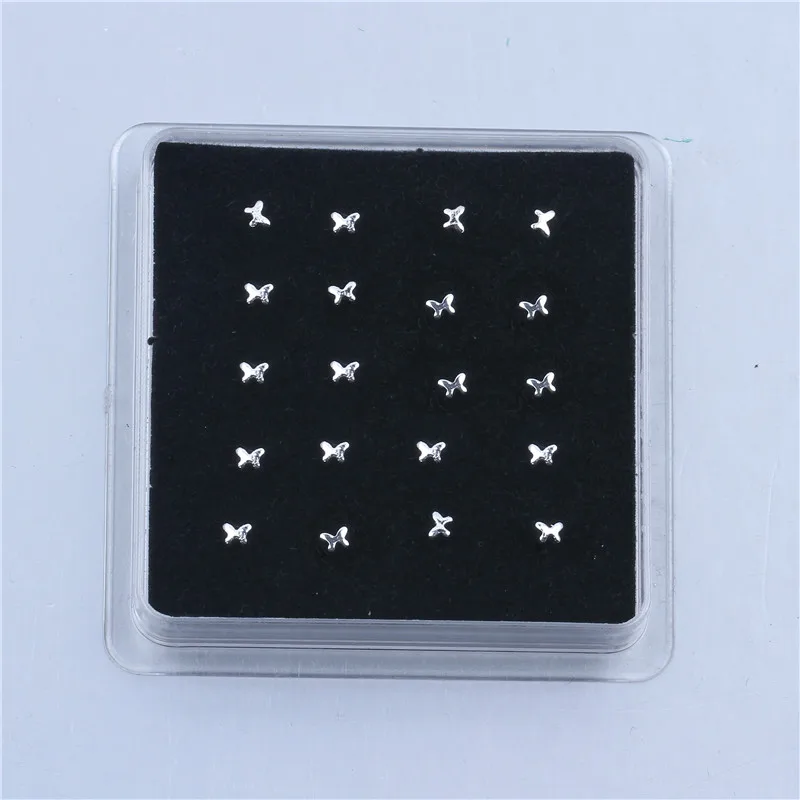 Женское кольцо в форме бабочки серебряное для пирсинга носа 20 шт./Корд ювелирное