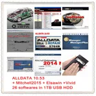 Жесткий диск ТБ для Alldata 10,53 + 2015 Mit  chell OD5 1Q +, руководство по ремонту и эксплуатации, диаграмма подключения автомобиля 26 в 1