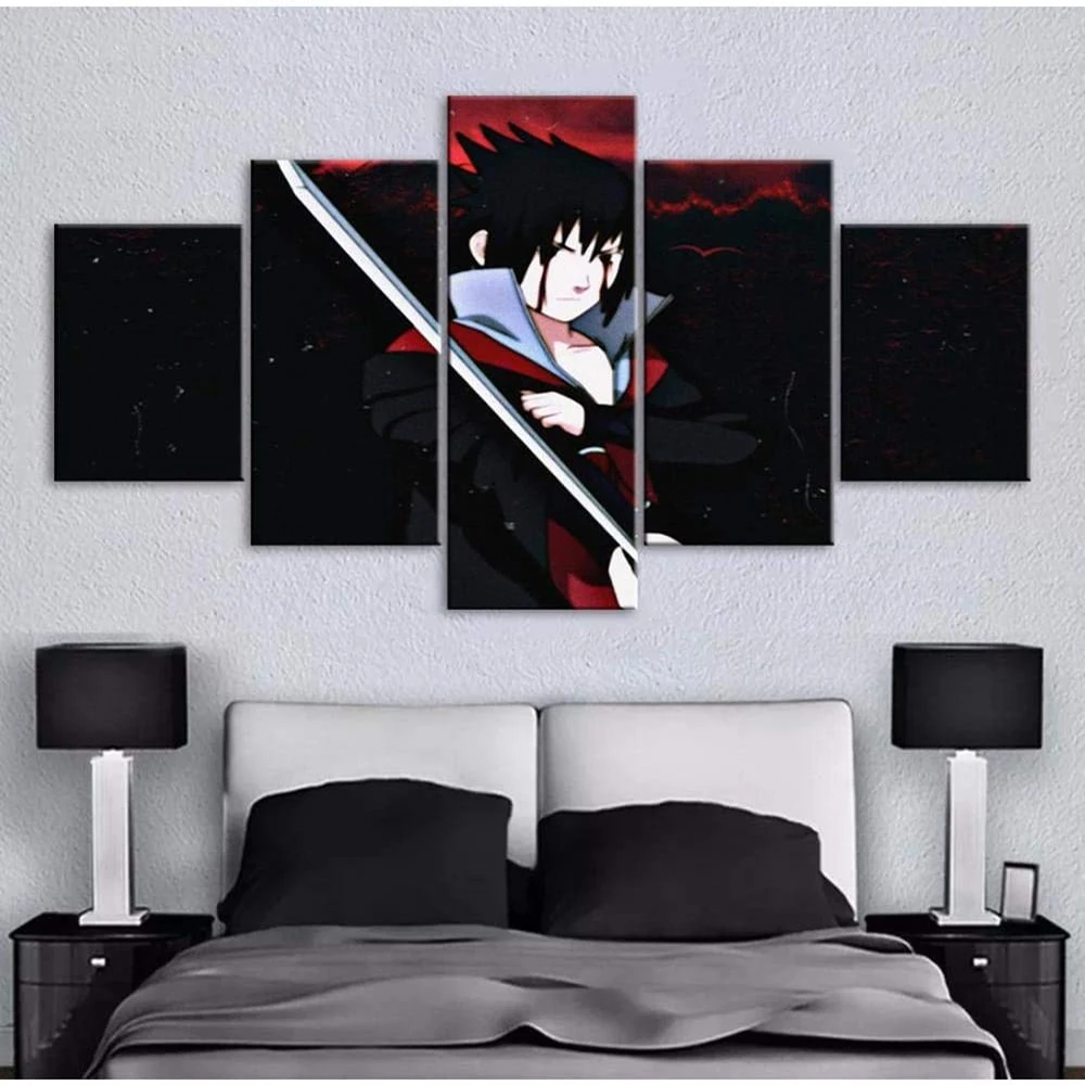 

5 Piece Wall Art Canvas Anime Manga Pictures Ninja Figure Modern Posters And Prints Home Living Bedroom Decoration Paintings