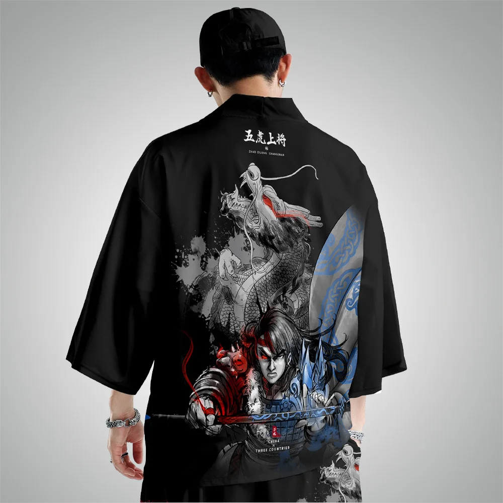 Мужской кардиган в китайском стиле рубашка новогоднее хаори мужское кимоно с