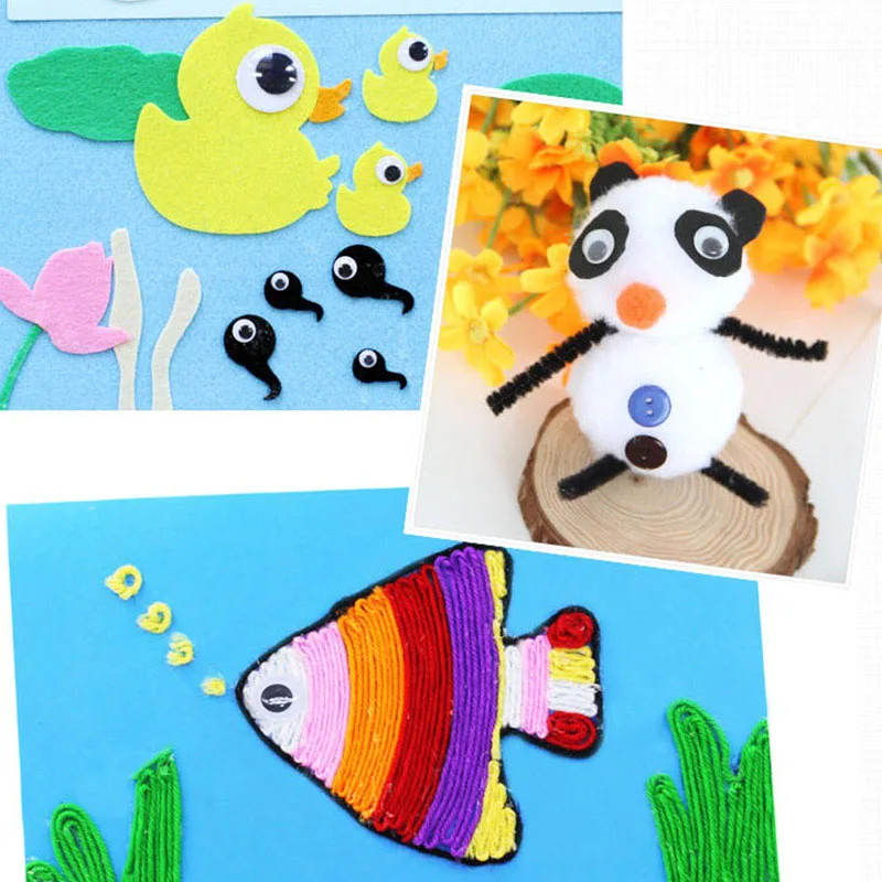 6/8/10/12mm Googly Eyes Self-adhesive DIY Scrapbooking Accessories for Teddy Bear Stuffed Toy Dolls Parts