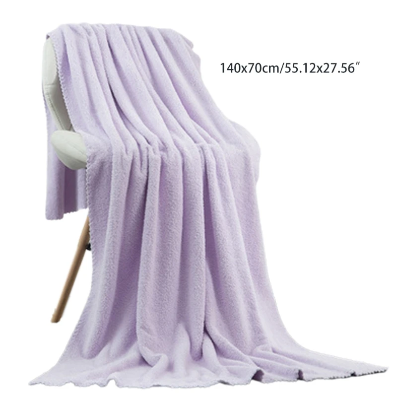 

140x70cm Thicken Bath Towel Absorbent Large Bathing Sheet Solid Color Beach Towels Bathroom Supplies