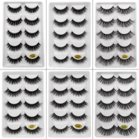 5 pairs faus mink eyelashes thick 3d eyelash pure handmade exaggerated party stage romance multi layered makeup tool extension