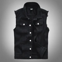 korean style fashion designer men vest plus size m 5xl slim fit casual cotton denim vest men streetwear sleeveless punk jackets
