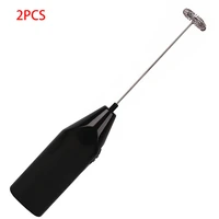 2pc milk drink coffee whisk mixer electric egg beater frother foamer mini handle stirrer practical kitchen cooking toolblack