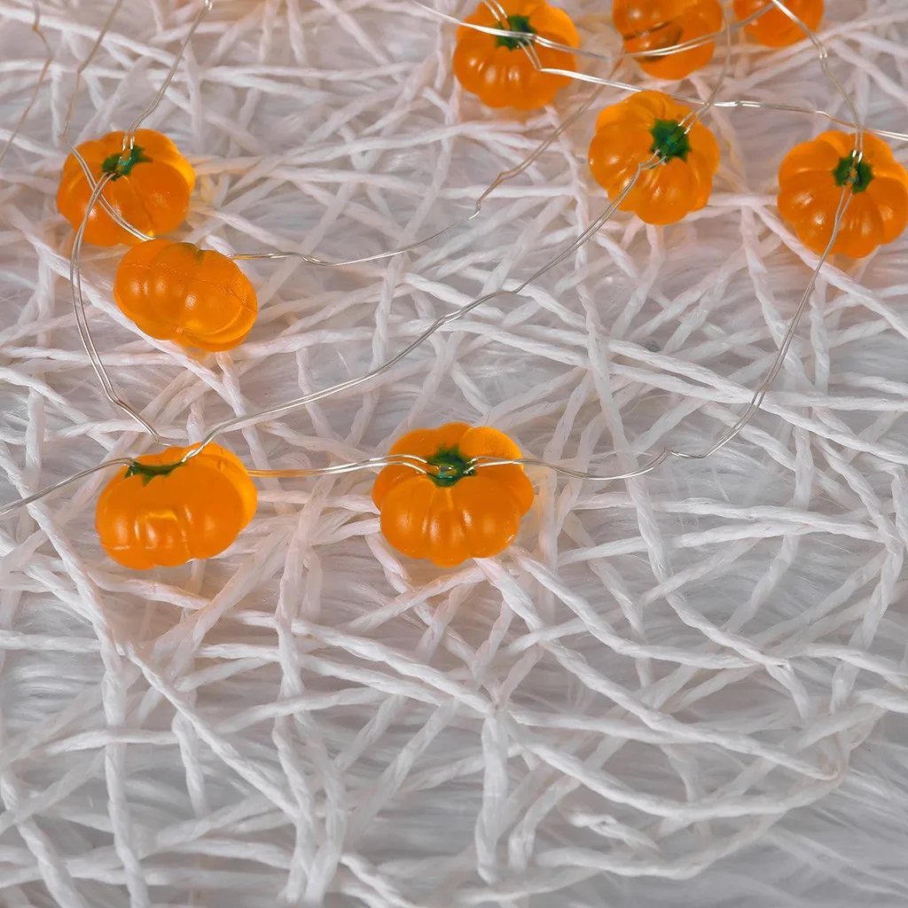 Тыква гирлянды 30 светодиодный 10ft работает украшенное мозаикой из драгоценных