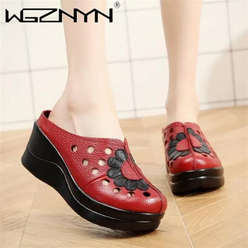 

Женские тапочки; 2021 женские летние туфли без задника; Женская обувь на танкетке; Модная обувь на каблуке летние туфли-лодочки из натуральной...