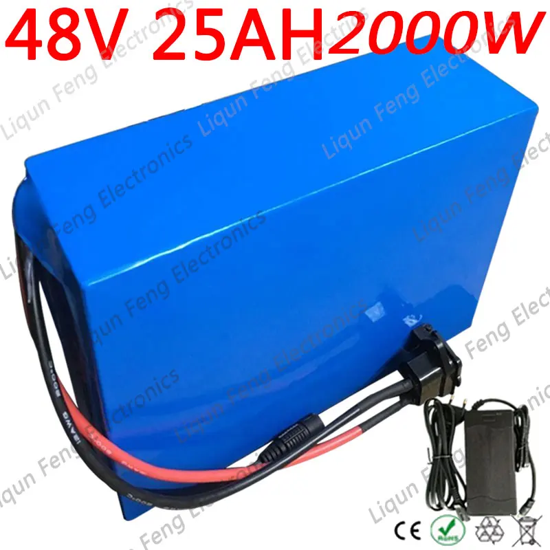 Аккумуляторная батарея для электровелосипеда 1500 Вт 2000 48 В 25 Ач литиевая с