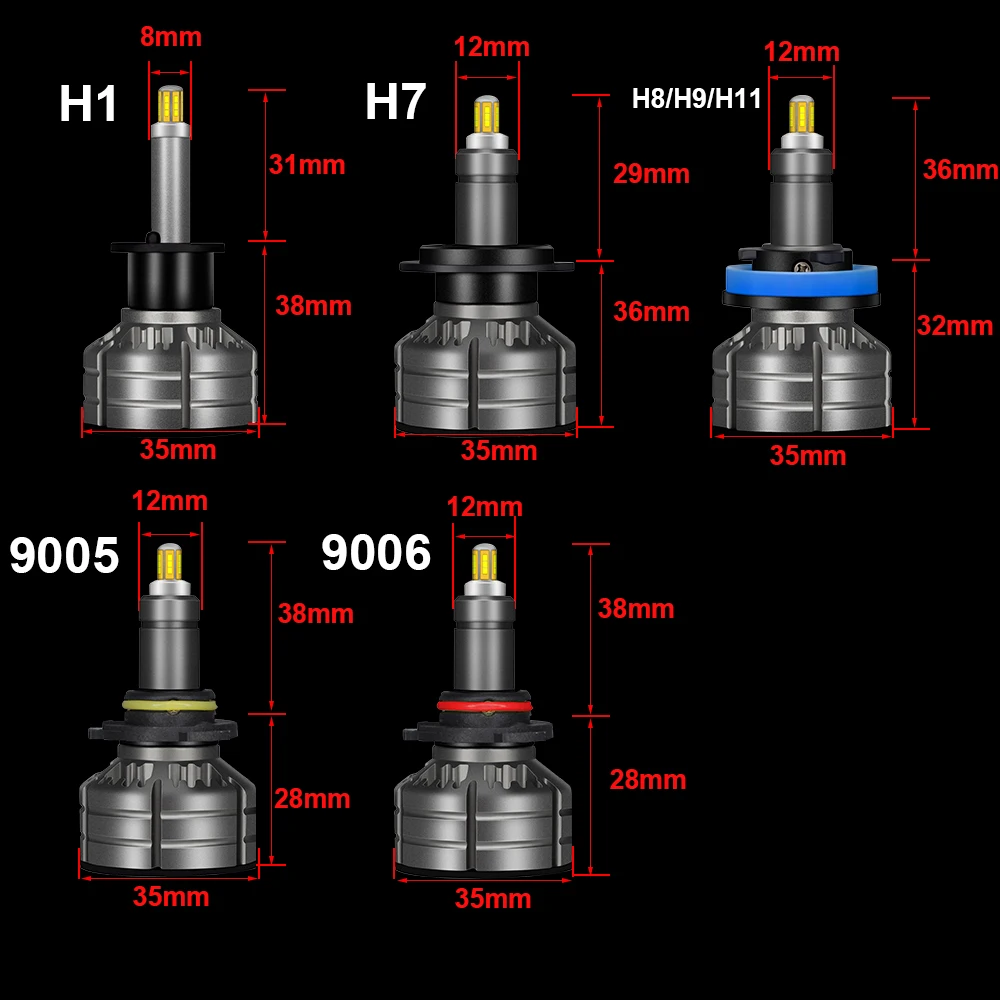 Uttril H1 H7 H8 H11 светодиодные Автомобильные фары H9 9005 9006 9012 HIR2 H3 лампы s