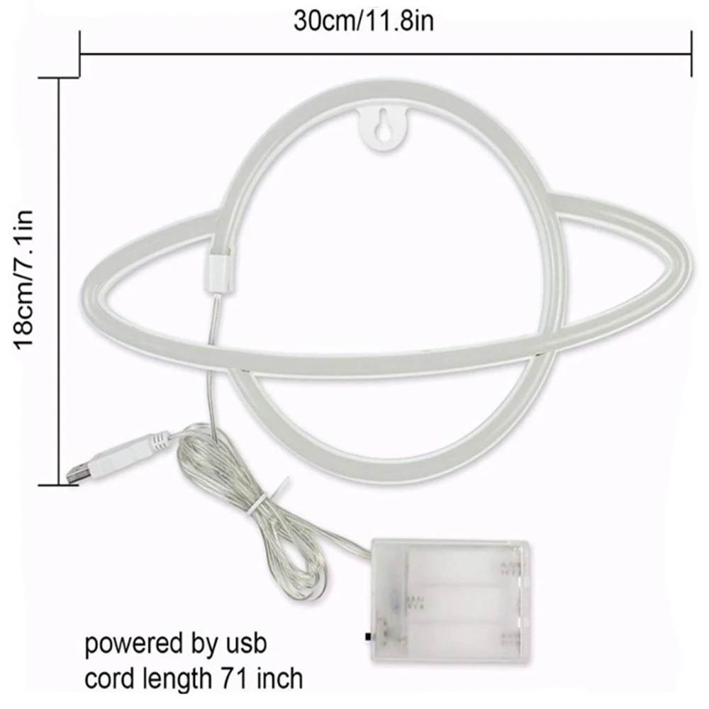 Неоновый светодиодный светильник яркая креативная ночник с планетами на