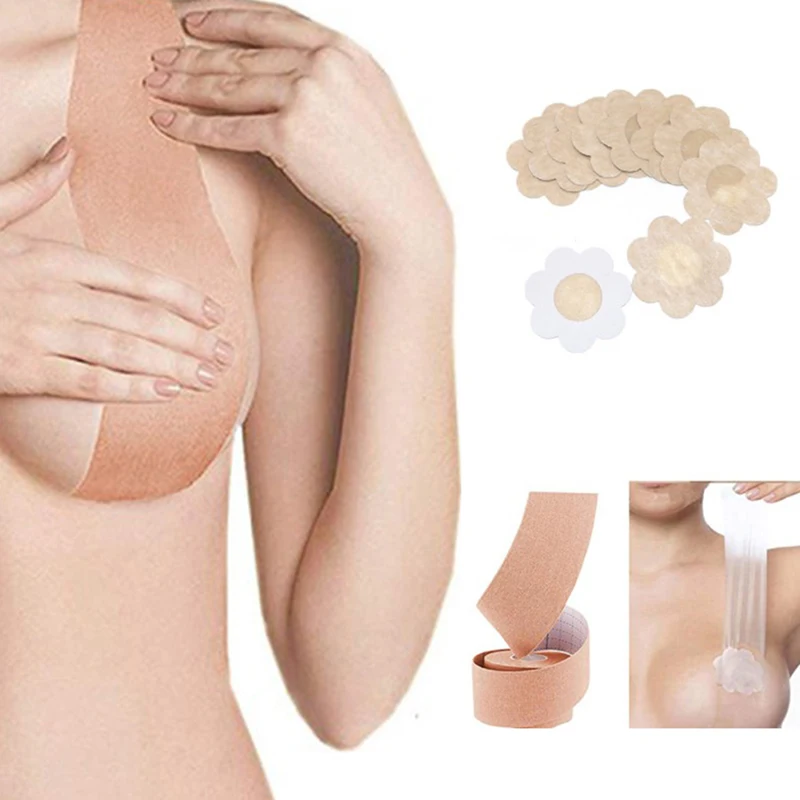 

1 Roll Women Breast Nipple Covers Push Up Bra Body Invisible Breast Lift Tape Adhesive Bras Intimates Sexy