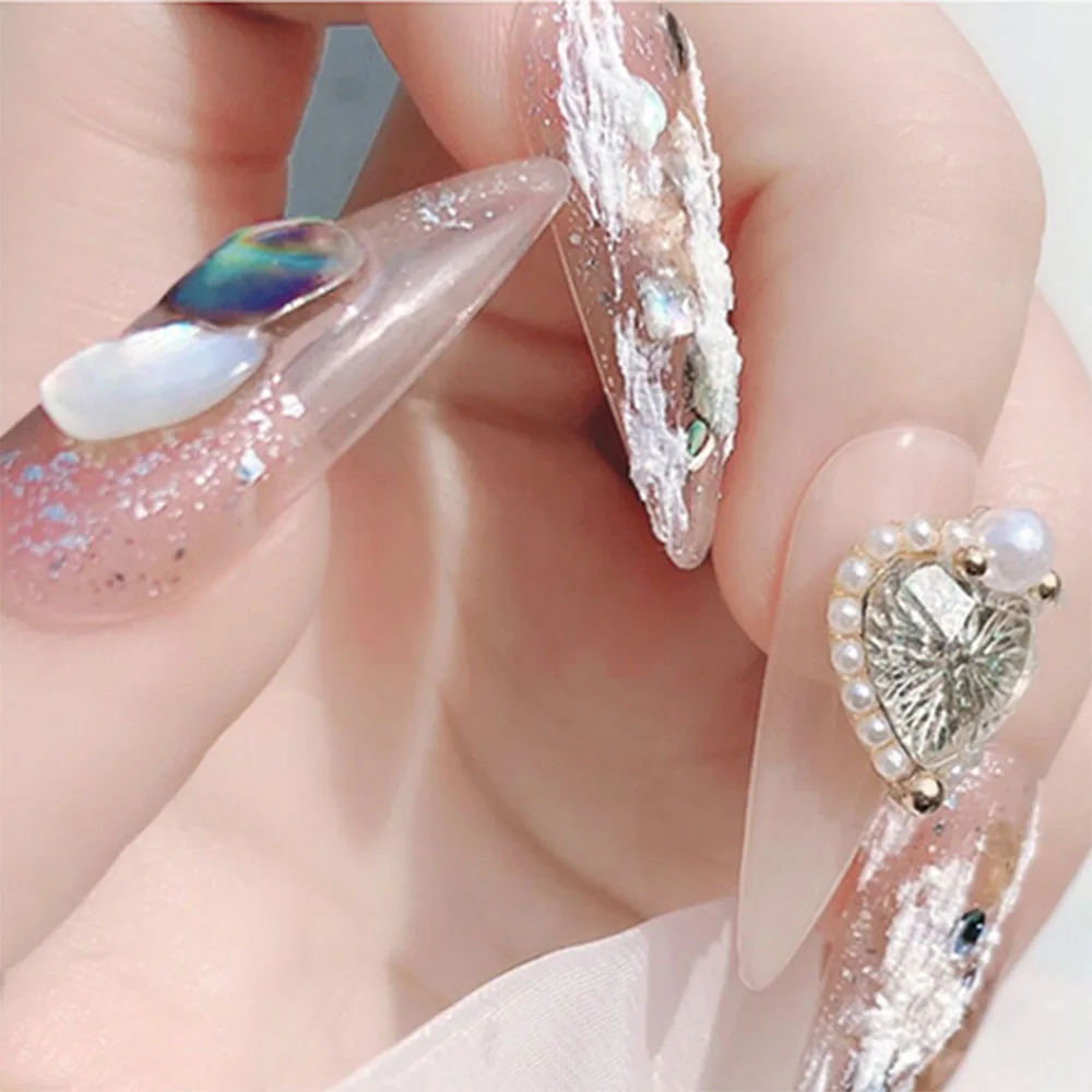 Новое украшение для ногтей в виде красного сердца с тисненым жемчугом ювелирные