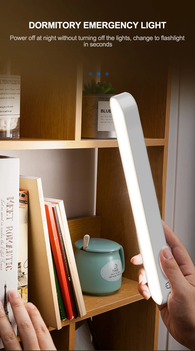 

Светодиодный ночник с защитой глаз, беспроводной сенсорный светильник для чтения с затемнением, лампа для спальни, гостиной, кабинета, ванн...