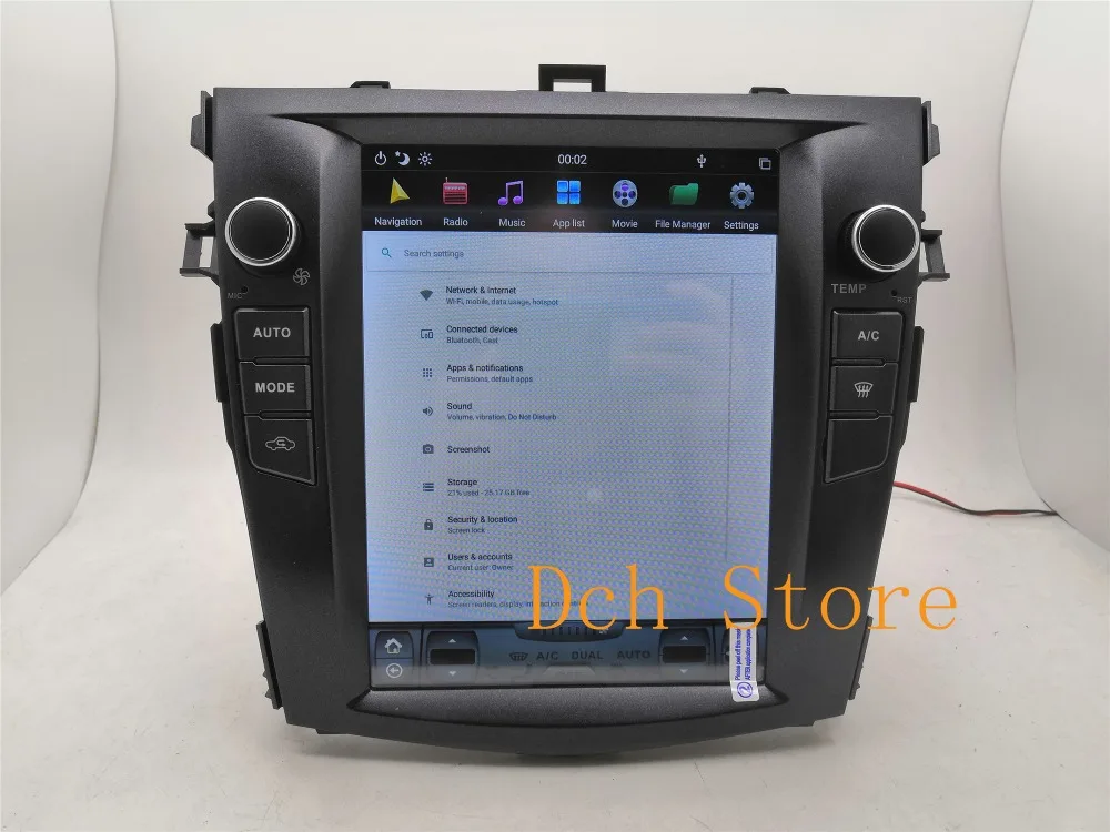 10,4 дюймов Tesla стиль Android 8,1 автомобильный dvd-плеер gps для Toyota Corolla 2006-2013 4G ram навигация для авто AC ips PX6 CARPLAY