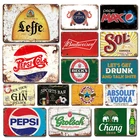 Винтажный металлический постер для виски, Жестяная Табличка в стиле ретро, Бельгия, пиво, металлическая пластина, Настенный декор для бара, таблички, аксессуары для украшения кухни и дома