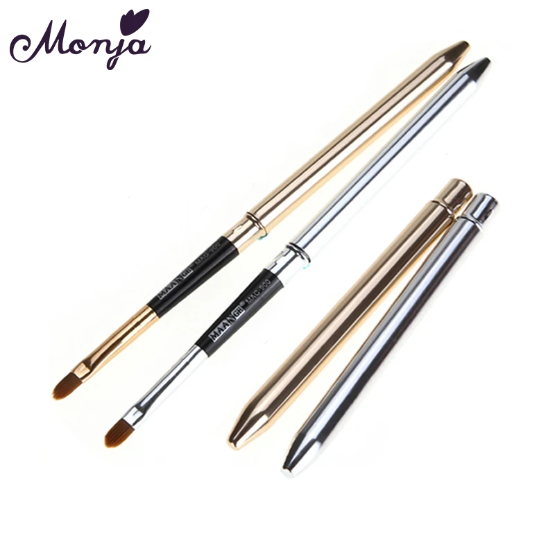 Золотистая Серебристая Складная Кисть для макияжа губ Monja ручка с металлической