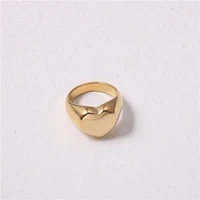 simple luxury gold plated love heart ring 2021 fashion women 316l stainless steel ring for women romantic wedding jewelry gift