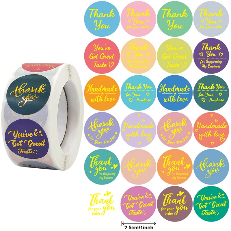 500pcs Gift Sealing Stickers 25mm Adhesive Labels Baking wedding Decoration Party Handmade Sticker Circle | Дом и сад