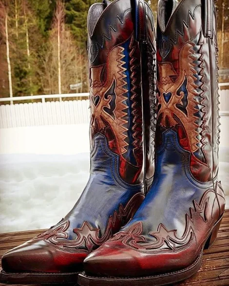 

Men's Shoes New for 2021 High Quality Men Pu Leather Western Safety Boots Male Vinage Classic Cowboy Boots Soulier Homme 4M663
