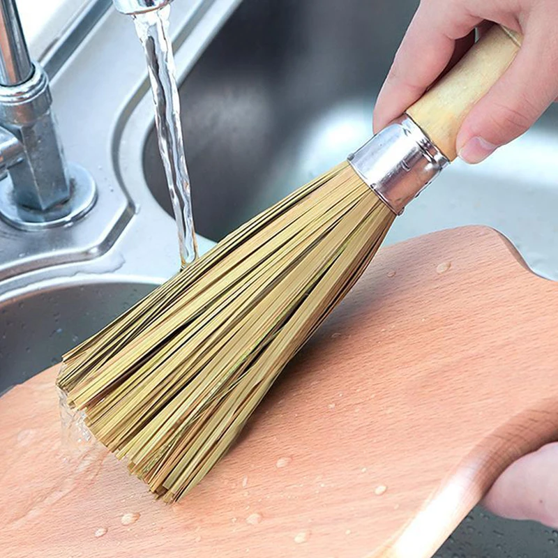 1 шт. Бамбуковая щетка для посуды с деревянной ручкой | Дом и сад